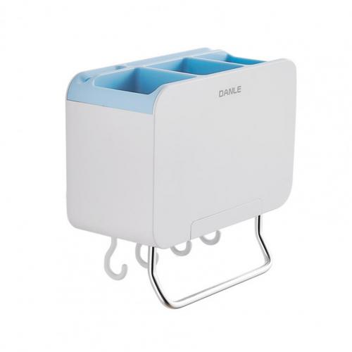Gebruiksvoorwerpen Organizer Nuttig Bestek Afdruiprek Met Mobiele Telefoon Houder Quick Aftappen Eenvoudig Te Installeren Servies Rack: Blauw