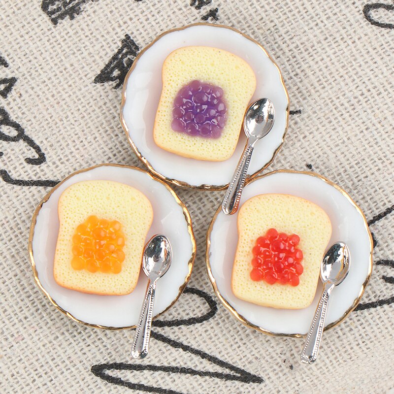 1/12 Mini Breakfast Egg Toast Coffee Cup Model Miniature Dollhouse Play Food Kitchen Restaurant Accessories Doll Toys Random