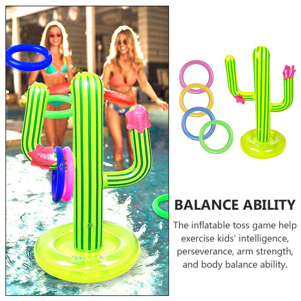 Pvc Opblaasbare Cactus Ring Speelgoed Gooien Game Outdoor Zwembad Kinderen Water Speelgoed Drijvende Zwembad Speelgoed Strand Feestartikelen