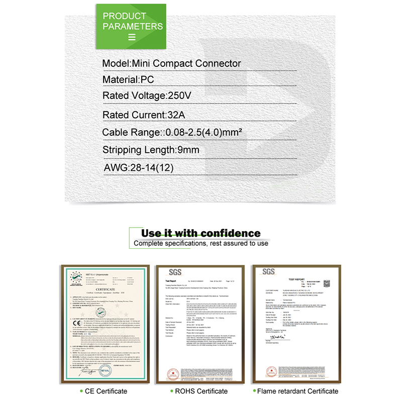 Quick Wiring Cable Connectors 2/3Pin Universal Compact Electrical Conductors SPL Splicing Splitter Push-in Home Terminal Block