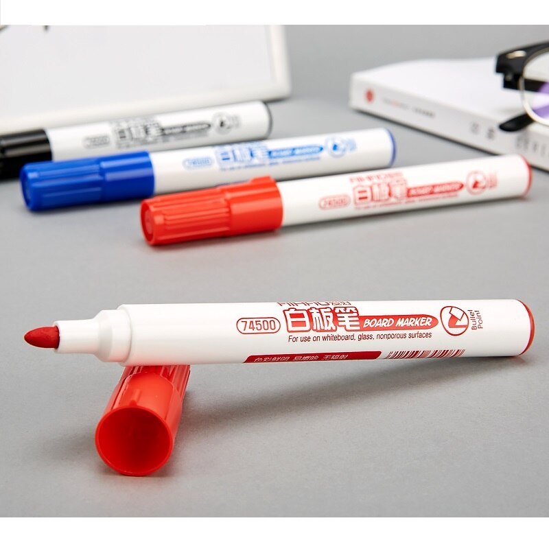 3pcs White Board Marker Pen for Whiteboard Glass Nonporous Surface Red Blue Black Ink Pens Office Meeting School Teaching A6904