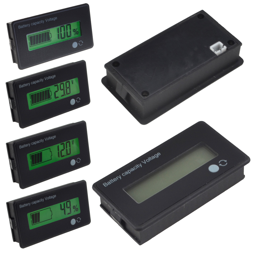 Wskaźnik Pojemności Akumulatora Samochodowego 12V 24V 36V 48V 60V 72V 84V Cyfrowy Woltomierz próbnik Napięcia Miernik