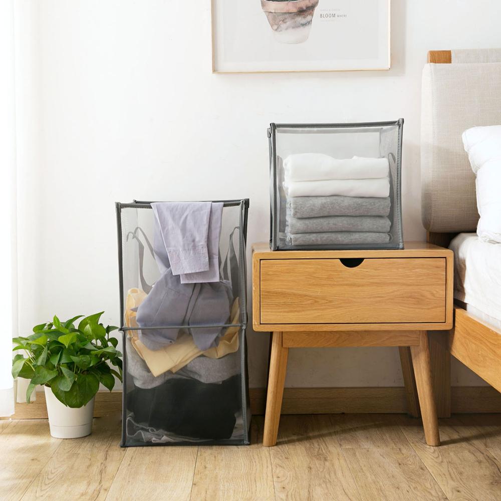 Foldable Clothes Storage Baskets Mesh Washing Dirty Clothes Laundry Basket Portable Sundries Organizer Toy Container