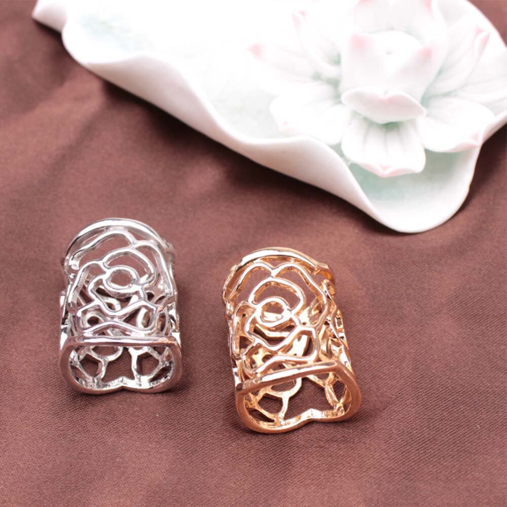 Goud Zilver Kleur Bloemen Sjaal Gesp Hollow Rose Broches Voor Vrouwen Crystal Houder Zijden Sjaal Sieraden