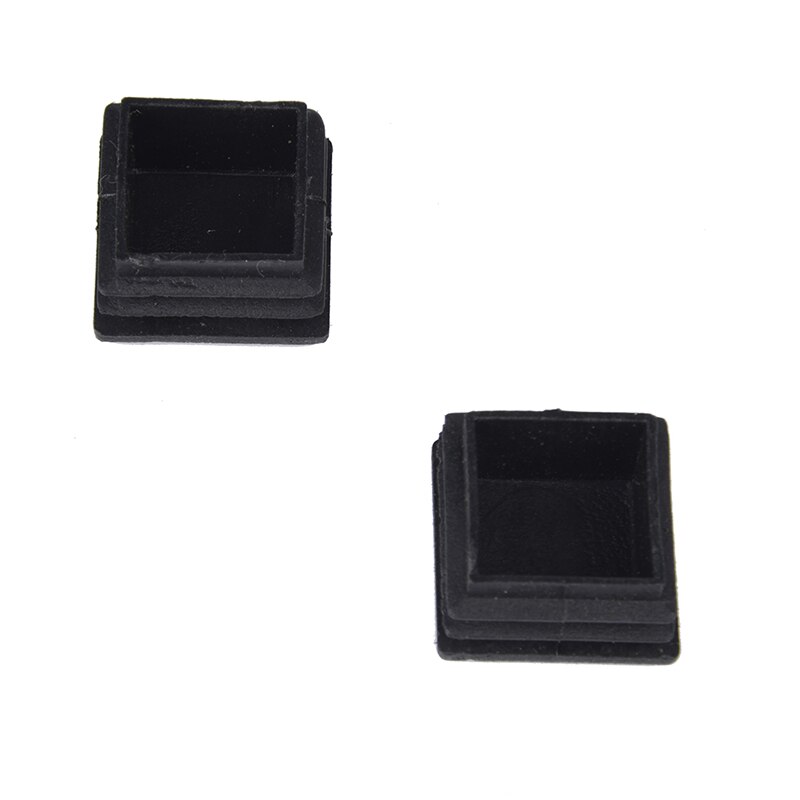 10 Uds tubo cuadrado de plástico negro insertos tapa de cierre de extremo 25mm x 25mm
