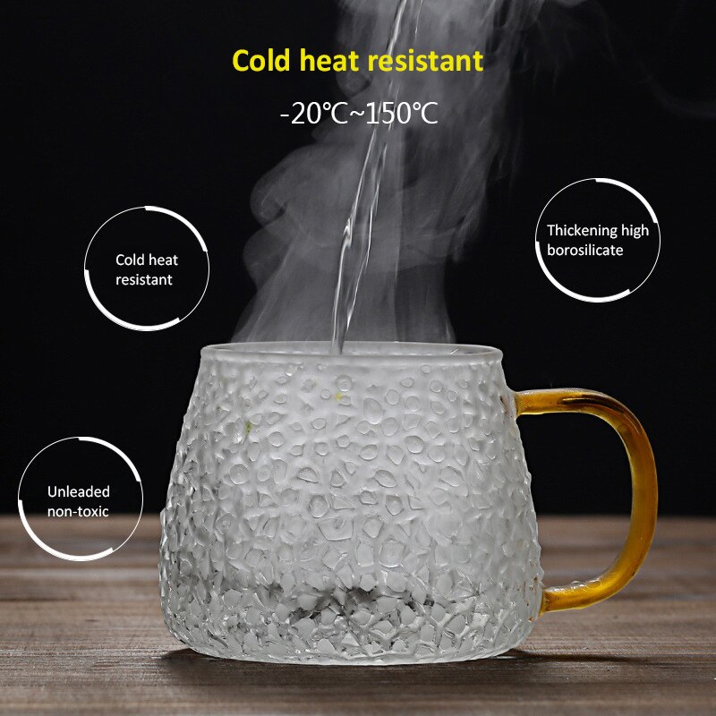 Gehämmert Wasser Tasse Mit Griff Glas Tee Tasse Haushalt Bier Saft Tasse #1