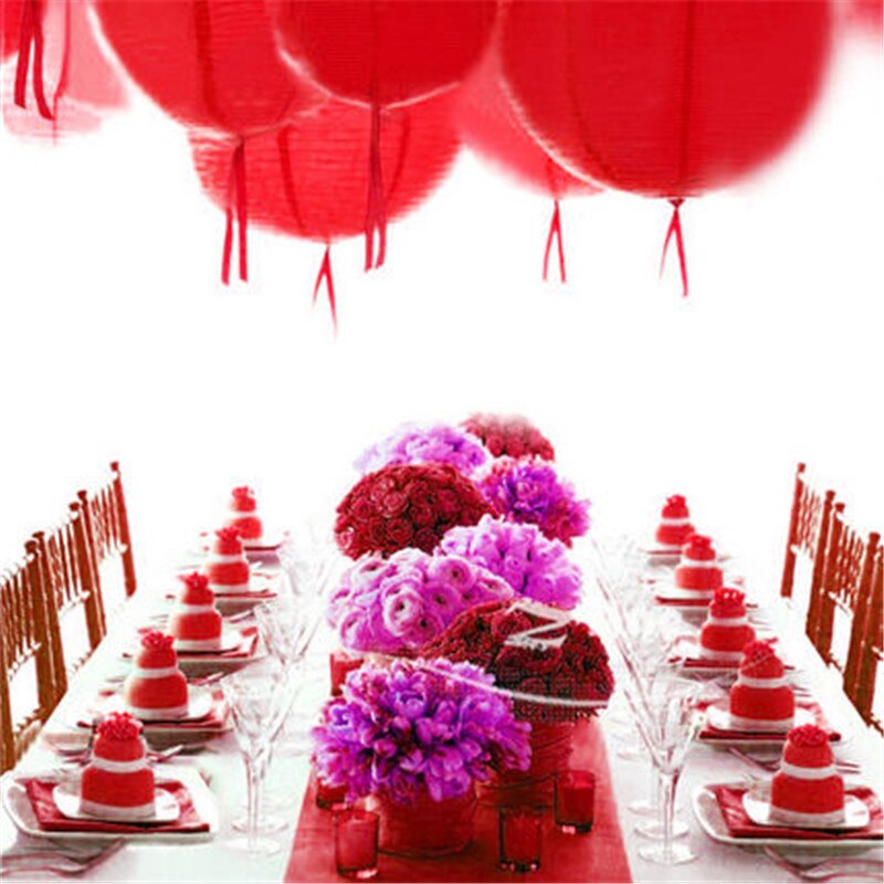 7pcs/set Chinese Red paper lanterns Mixed Sizes (10cm-40cm) Round paper lantern festival Chinese Year home decor