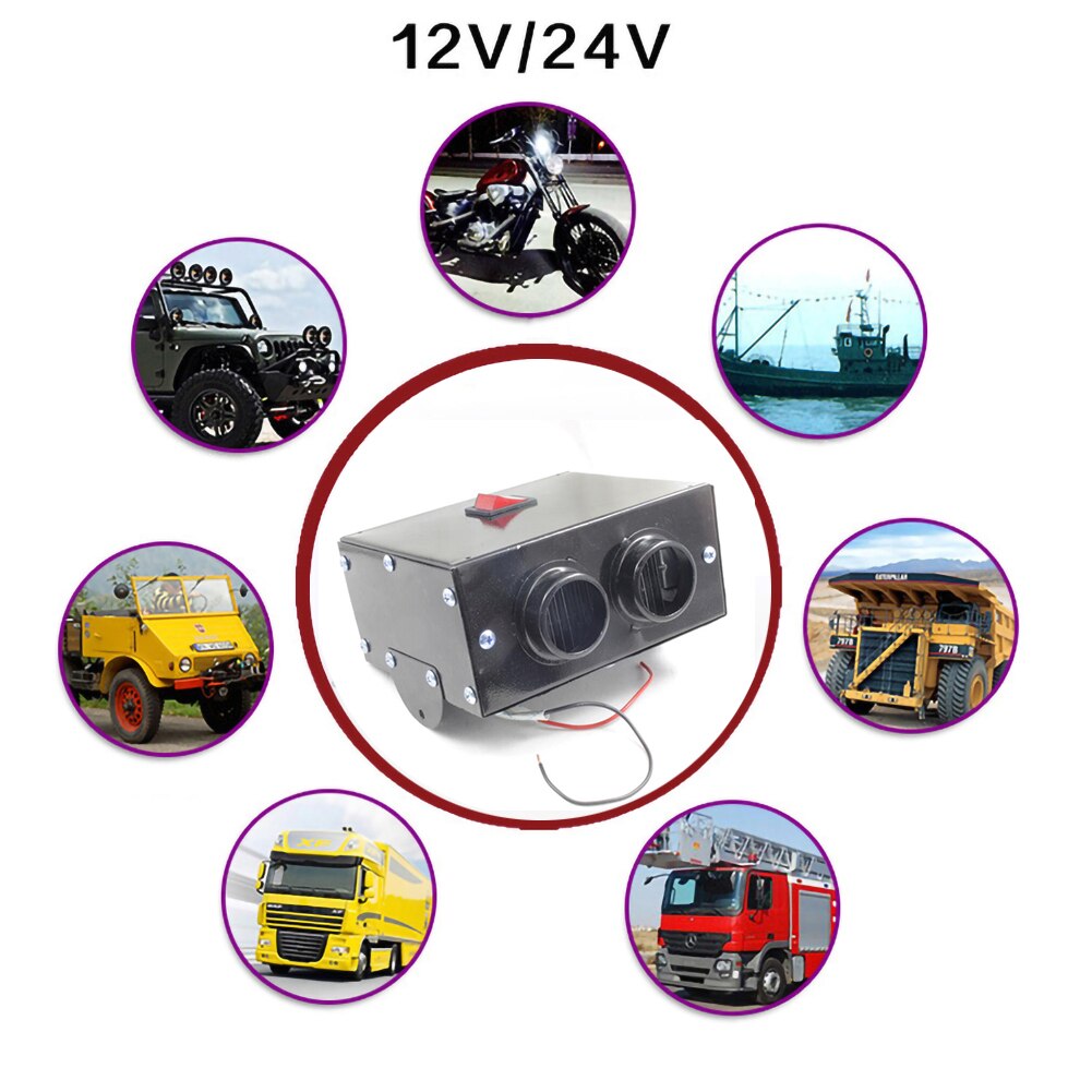 600W 12V 24V Car Heater Car Glass Defroster Window Heater Air Outlet 2 Warm Dryer in Car Goods Interior Accessories Winter