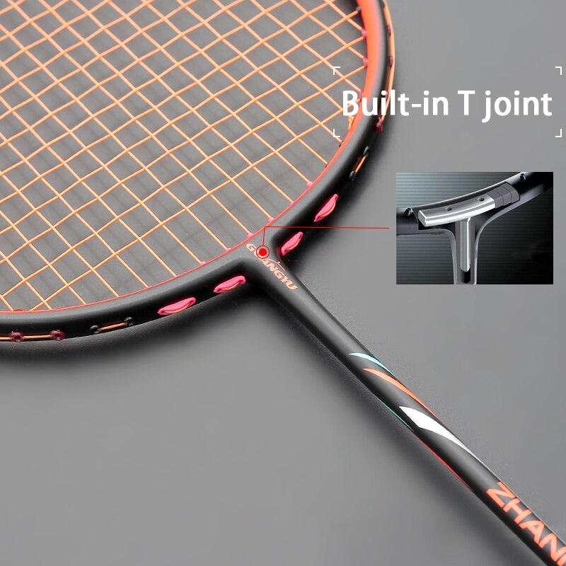 Lightest 10U 52G 100% Carbon Fiber Badminton Rackets Strung Racquet Max Tension 30LBS G4 Trainning Racket With Bags