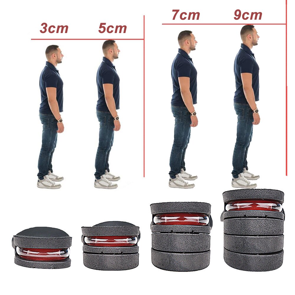 3-9cm Höhe Erhöhen Einlegesohle Mit Air Kissen Höhe Heben Verstellbaren Cut Schuh Ferse Einfügen Größer Unterstützung Absorbierende fuß Pad