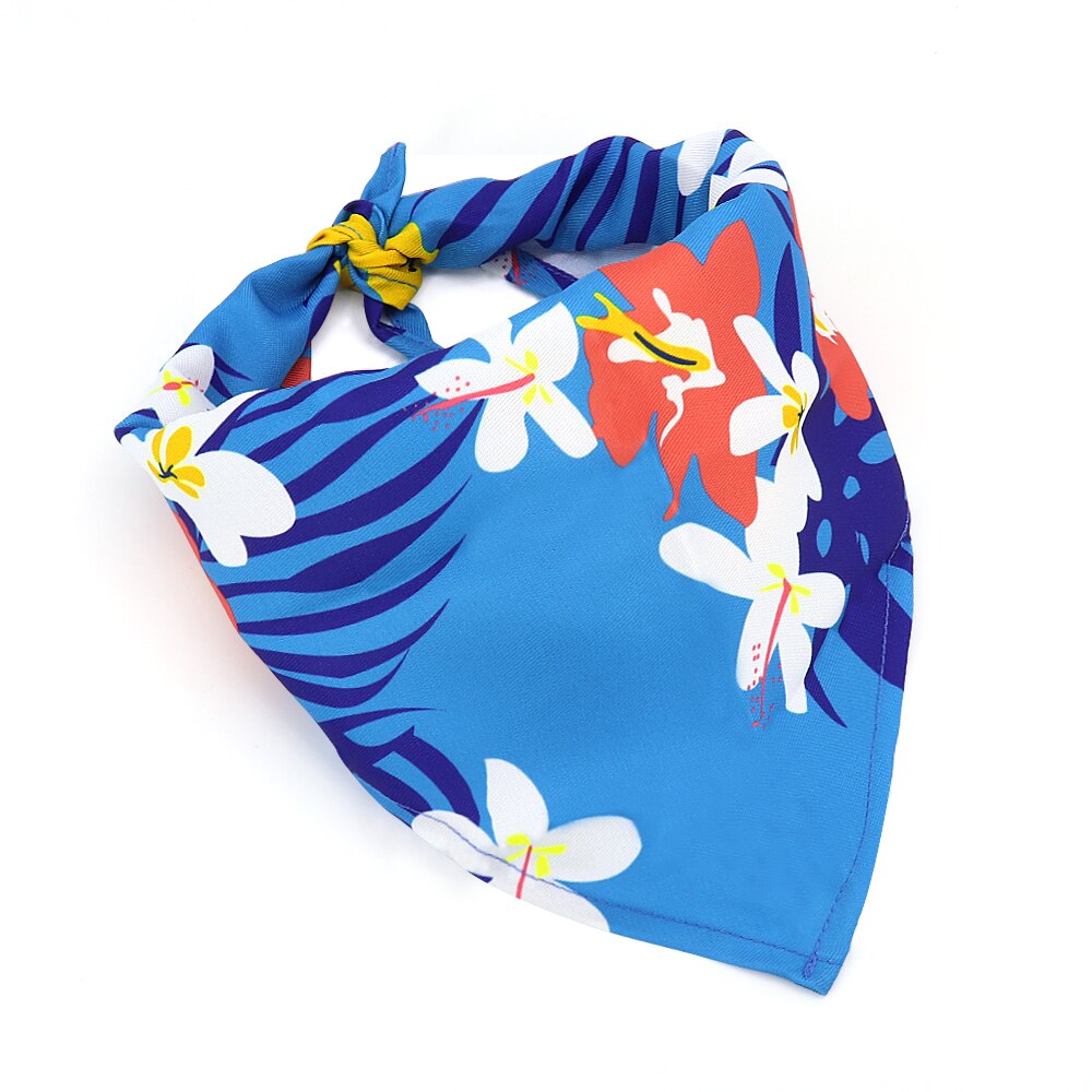 Foulard Bandana imprimé mignon pour chien, en coton doux, collier pour chat, Bandanas lavables pour petits et moyens chiens chats accessoires pour chiens: Blue / 60cm