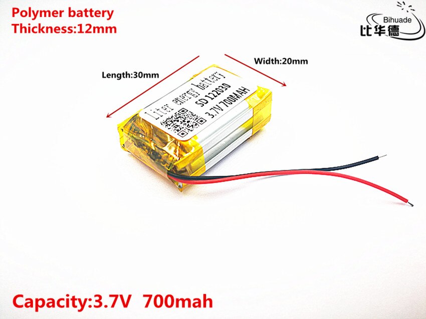 Litre batterie d'énergie bonne 3.7 V, 700 mAH, 122030 polymère lithium ion/Li-ion batterie pour jouet, batterie externe, GPS, mp3, mp4