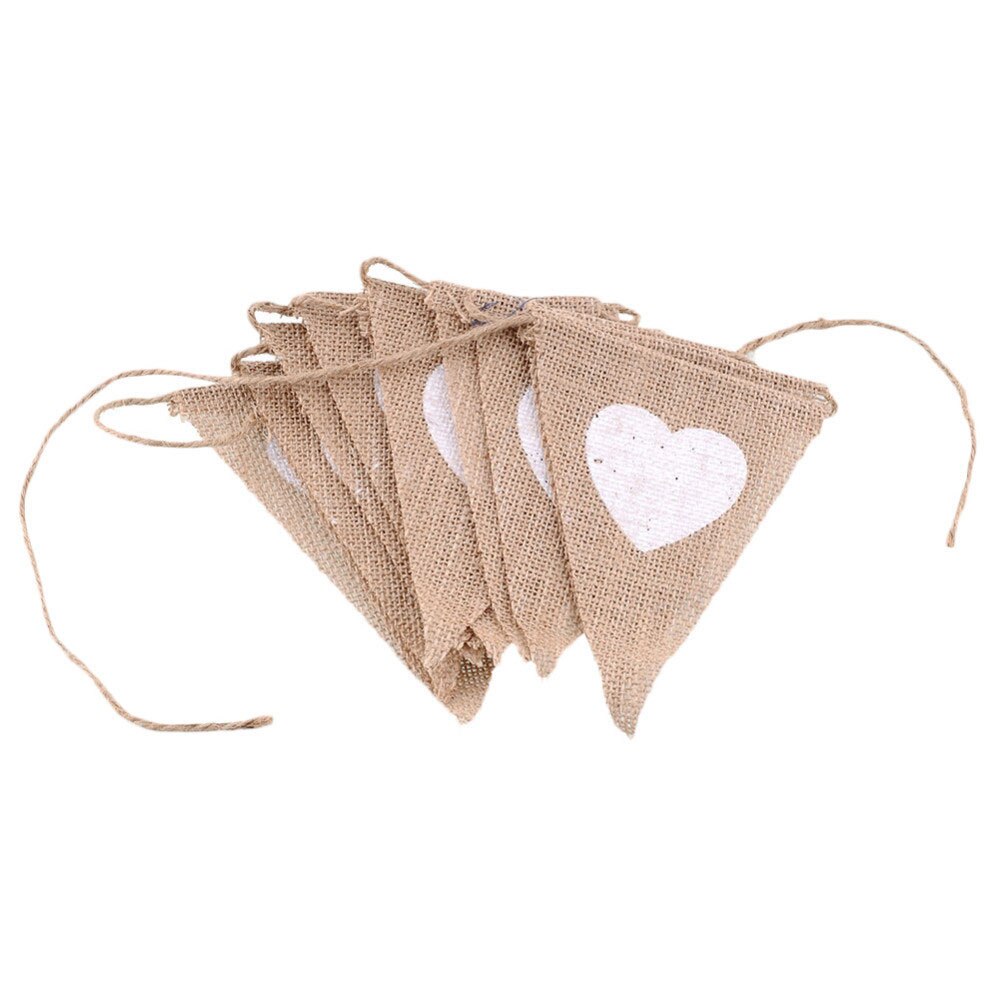 Ensemble de fanions en toile de Jute, 1 lot, guirlandes de fête en dentelle, décoration de mariage