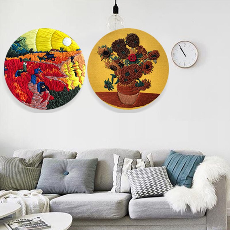 Landscape Painting Embroidery Materials Package DIY Handcrafts Cross Stitch Kits Beginner Embroidery Supplies Needlework Set