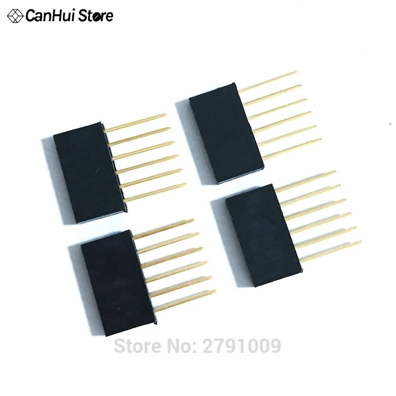 10pcs/lot Pin Header 8 pin 2.54MM 10MM Long Needle Female Pin Header Strip Stackable Header Connector 8pin 4pin 6pin 10pin 15pin