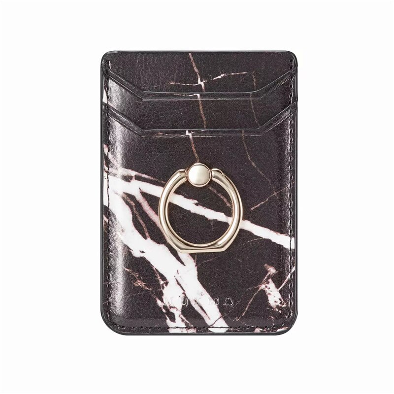 Marmo Carte Del Raccoglitore Del Supporto Posteriore Del Telefono Mobile Supporto Della Fessura per Carta 3M Adesivo Autoadesivo Del Telefono Del Sacchetto Del Sacchetto Per Smartphone Suporte celular: Marble-Black