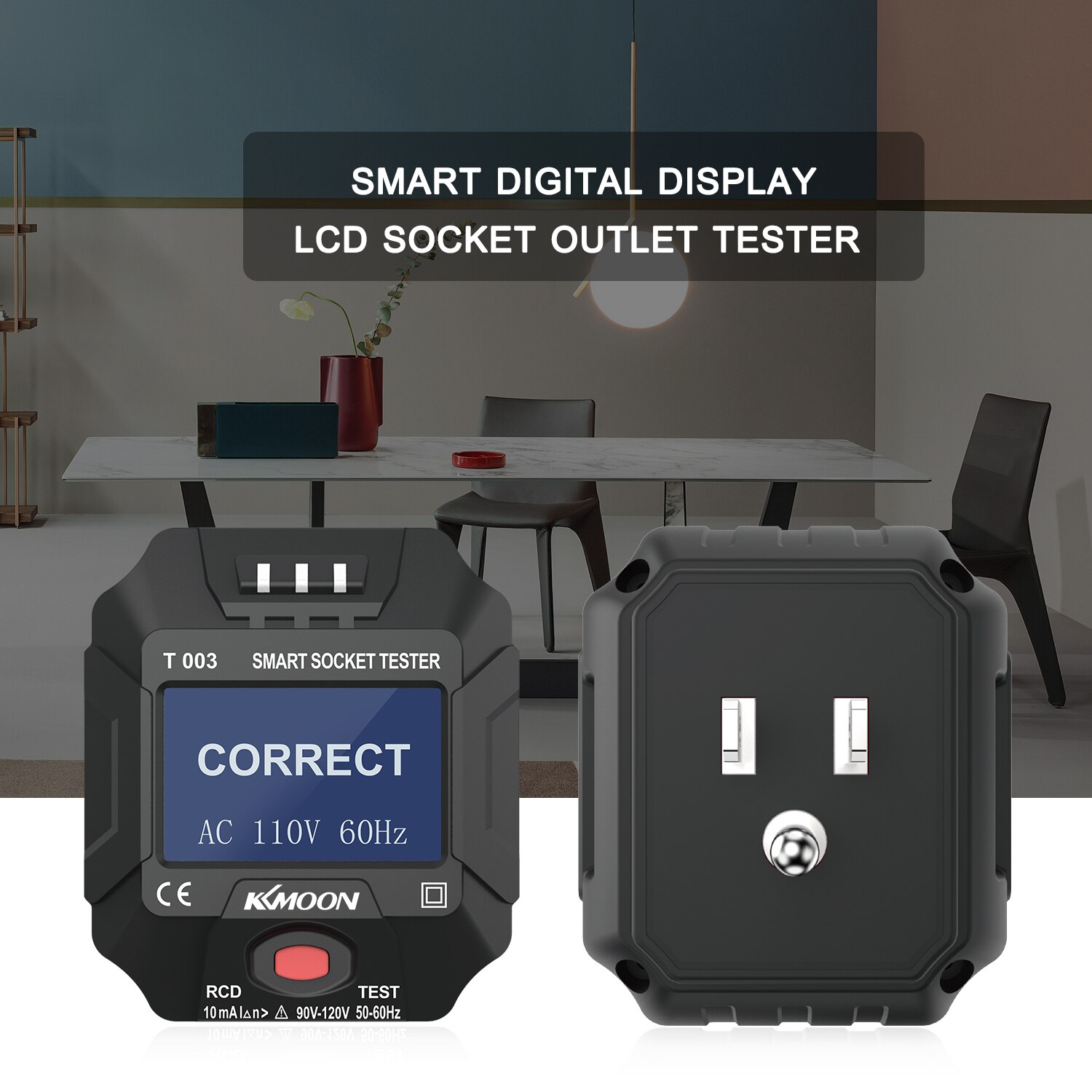Kkmoon 220 ~ 250V Stopcontact Tester Smart Socket Tester Digitale Display Lcd Socket Tester Circuit Polariteit Detector Muur plug