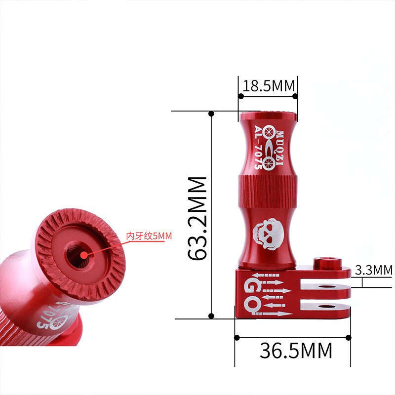 Cycling Quick release Action Camera fixed Bracket MTB Road Bike Hub QR Aluminum Alloy M5 Camera Mount Holder Bicycle Accessories