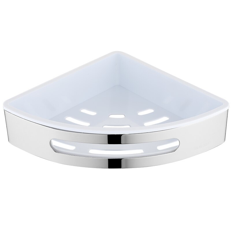 Triangle Towel Shower Storage Rack Black Corner Shelves Wall Mounted Stainless Steel Holder Bathroom Shelf Organizer: Triangle Nickel