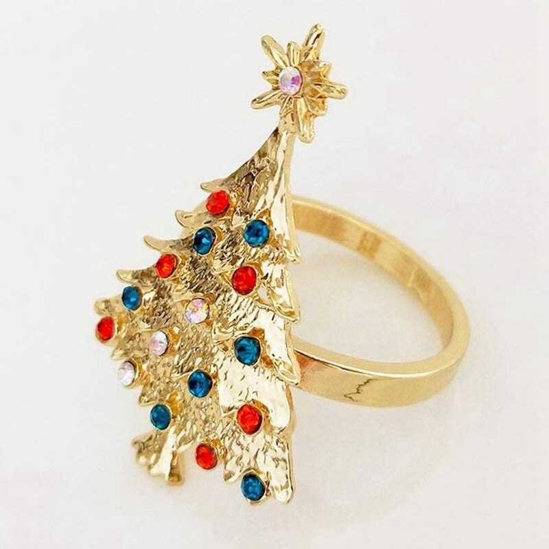 6Pcs Christmas Napkin Button Napkin Ring Napkin Ring Cloth Ring Diamond Christmas Napkin Rings