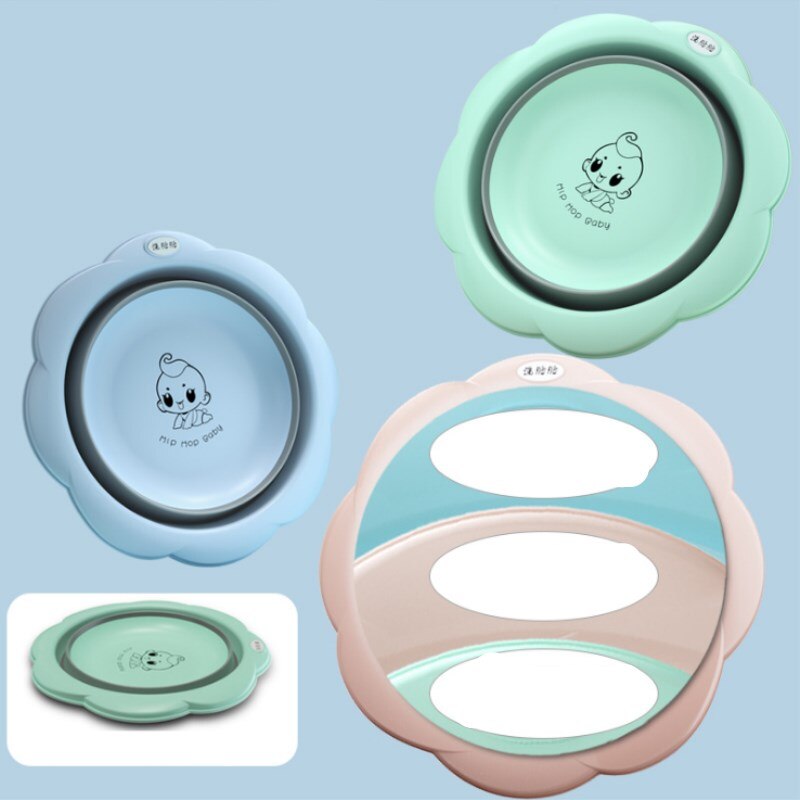 1PC bébé pliant lavabo ménage enfants dessin animé pliant pied cul bassin bébé télescopique Portable épais plastique petit bassin