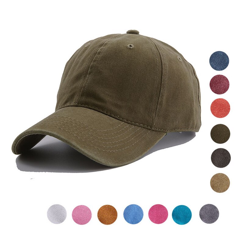 Washed Cotton Pure Color Light Board Women Men Baseball Cap Multi-Color Optional Bone Cap Adjustable Outdoor Hip-Hop Hat