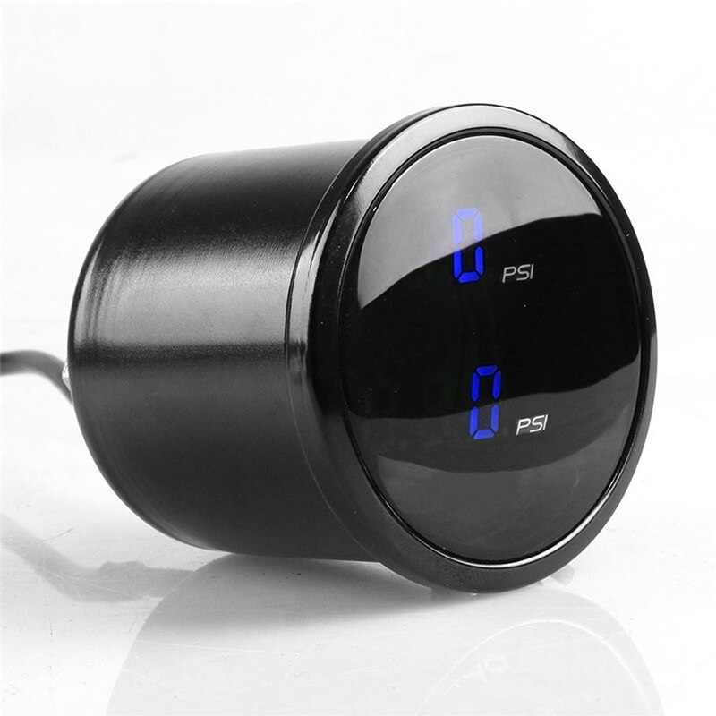 52mm 12V Digital Anzeige Dual Luft Manometer Blau LED luftfederung Luft Fahrt Messgerät mit 2 stück 1/8NPT elektrische sensoren