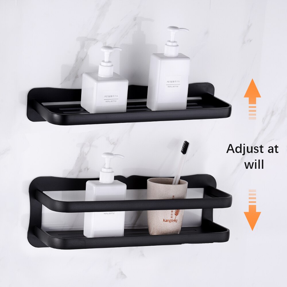 Aluminum Bathroom Shelf Bathroom Shelves Wall Mount Bathroom Shelf Bathroom Kitchen Storage Rack Easy to Install