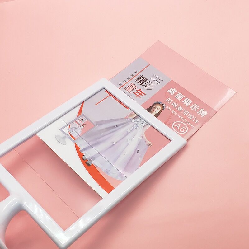 A4 Anti-broken Plastic Desktop Product Price Sign Card Holder Poster Display Stand Photo Picture Frame Stand