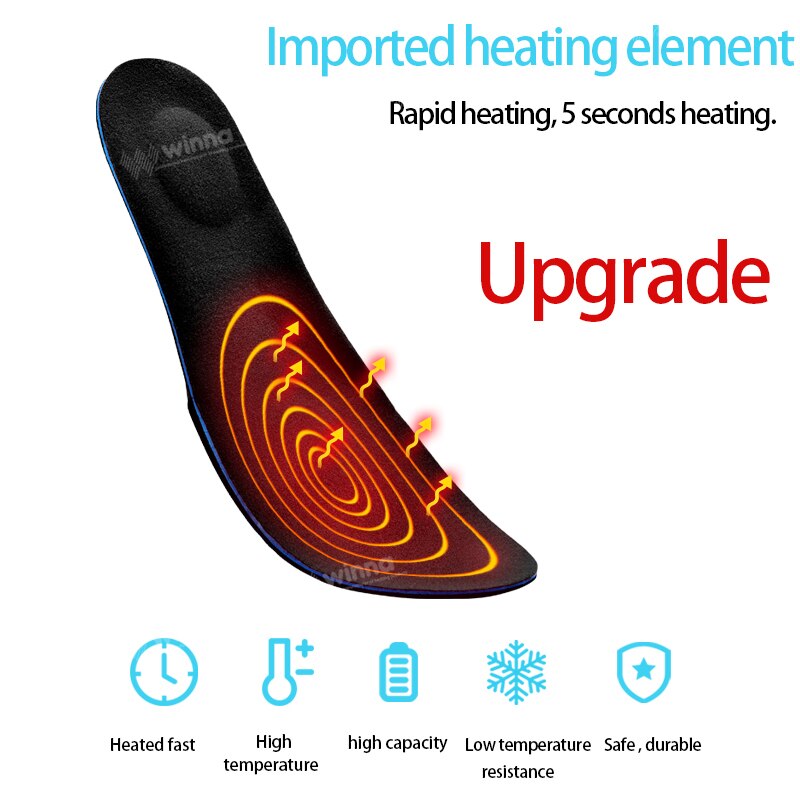 Winter Electric Heated Insoles Shoe 2300mAh Wifi Boot Foot Warmer with Remote Control Fabric Thermal Heating Insole for Skiing