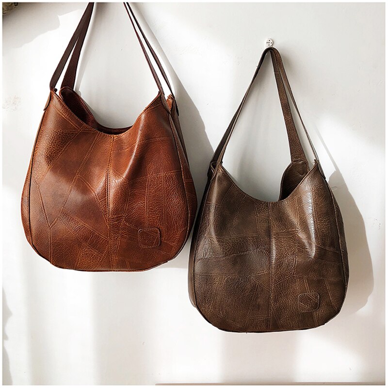 Large Capacity Handbag Women Shoulder Bag Brand Hobos Tote Pu Leather Casual Women's Bucket Bags