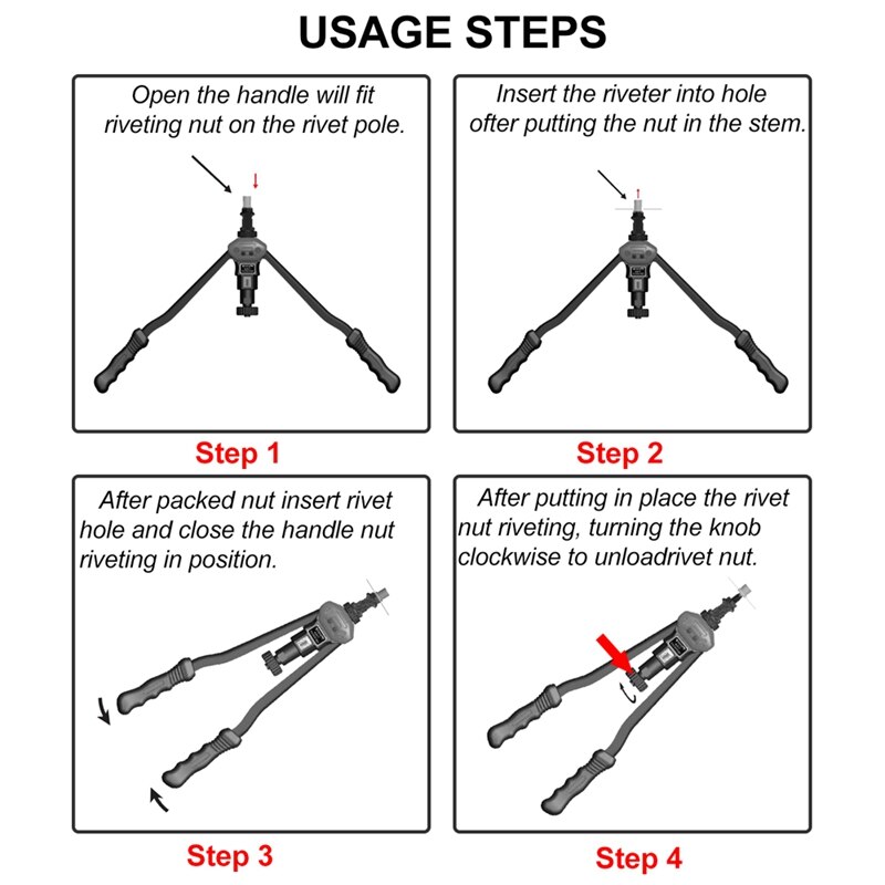 Pneumatic Tools Rivet Nut Tools Advanced Simple Automatic Rivet Tool Set, Heavy Manual Rivet Tool Rivet Tool