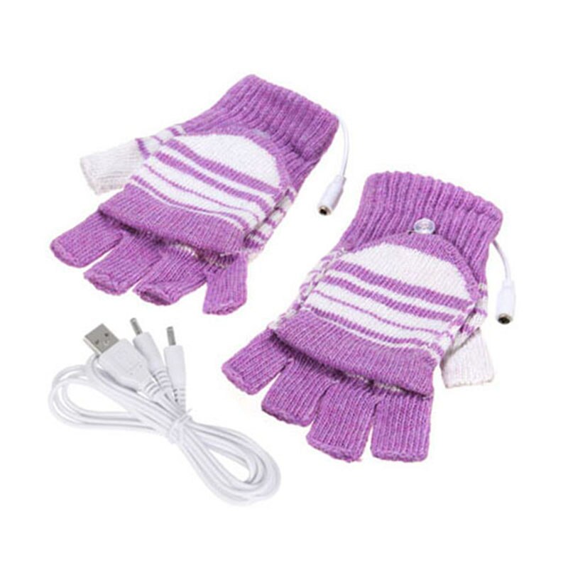 Elektrische verwarmde handschoenen winter thermische usb verwarmde handschoenen volledige & halve dames heren handschoenen winter warme wanten
