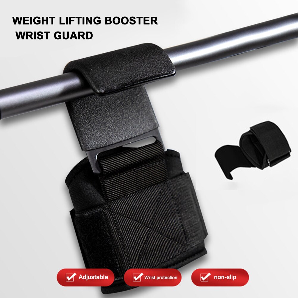 1 pc weight lifting hook hand-bar wrist strap gym fitness hook weight strap pull-ups power lifting gloves for weight training