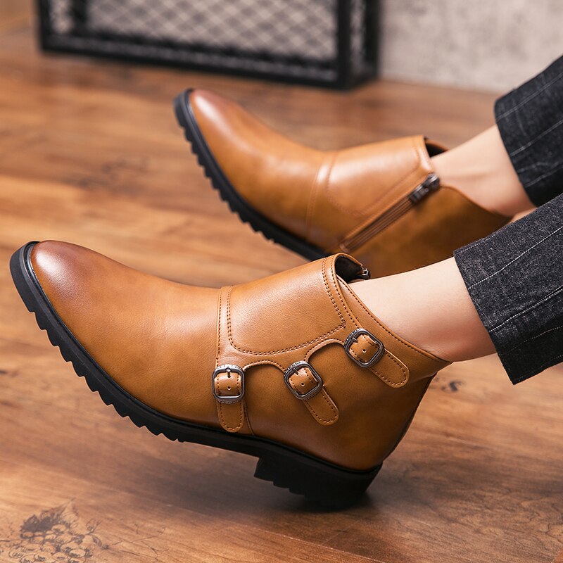 Herrstövlar vardagliga retro herrskor utomhus ankelstövlar vardagliga klassiska botas arbetsskor företag famal boots herr zapatos
