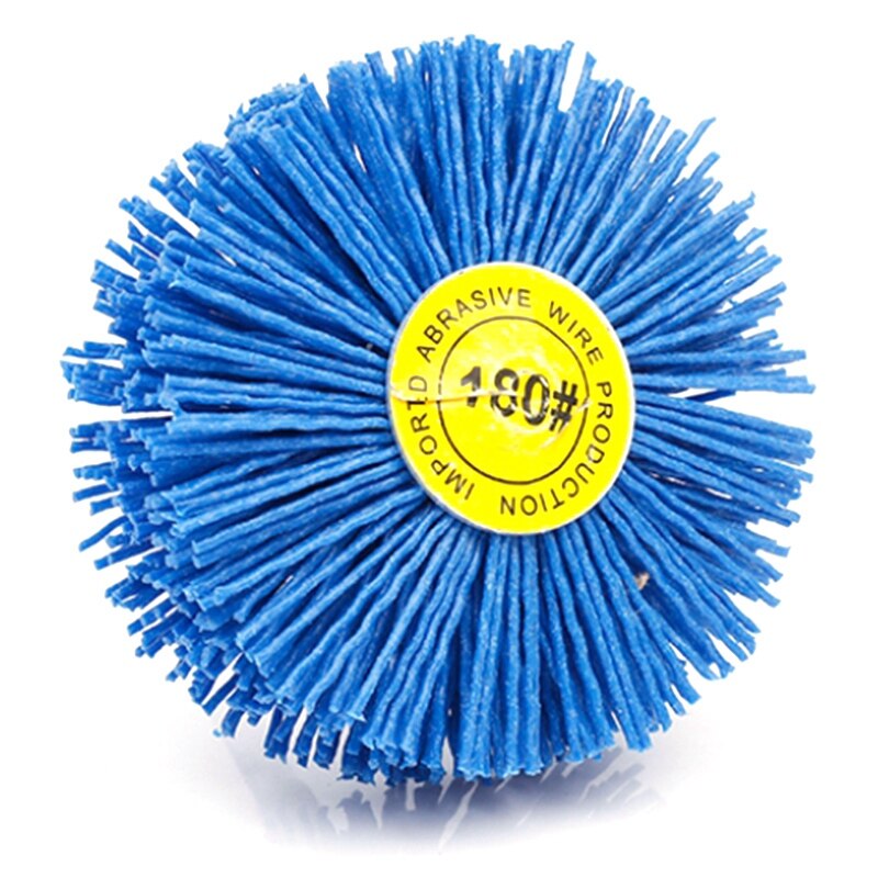 Perceuse en fil abrasif 80x30x6Mm, 4 pièces, meule, poils de Nylon, brosse de polissage pour meubles en bois, finition acajou
