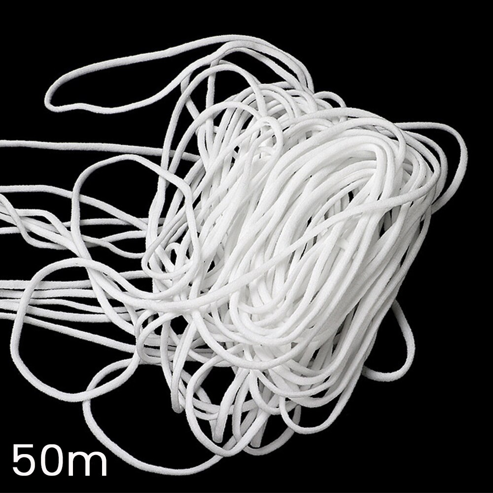 3mm maske elastisk gummibånd maske ørehængende reb rundt elastik bånd diy håndværk sy beklædning tilbehør: 50m