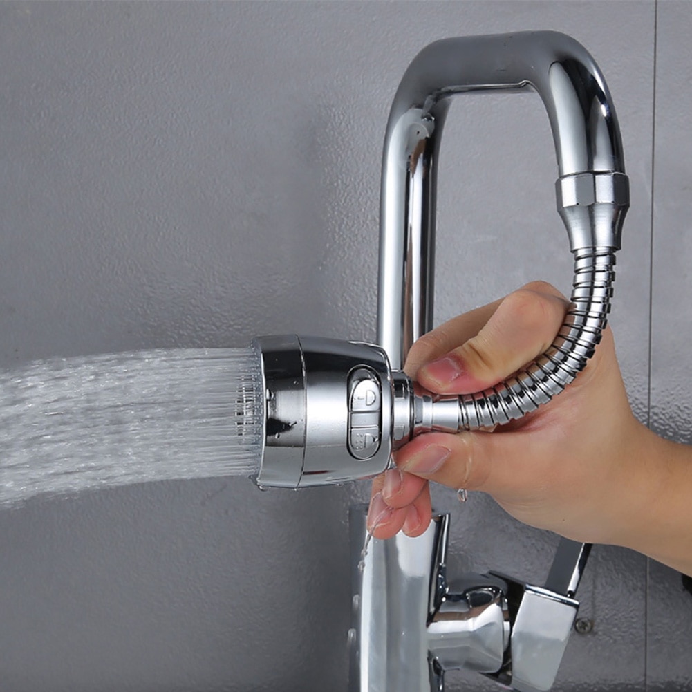 Køkkenhane 2 tilstande 360 graders vandfilter diffusor fleksibel dyseudløb vandbesparende køkkenvask vandhanehaneudvidelse
