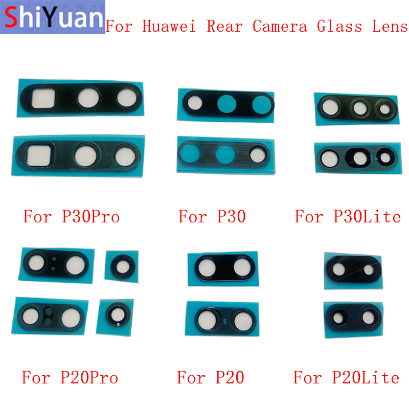 10Pcs Originele Rear Back Camera Lens Glas Voor Huawei P30 P30 Pro P30 Lite P20 Pro P20 Lite P smart Z Met Sticker Reparatie Onderdelen