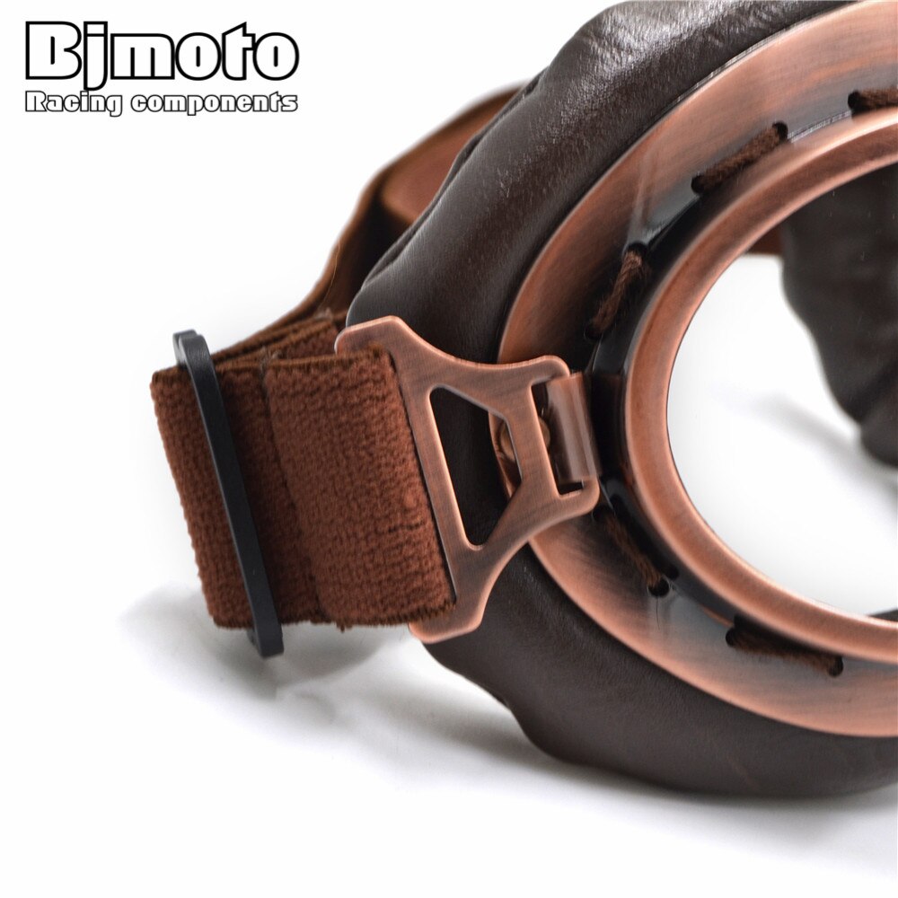 Motocross hjälm glasögon glasögon klar lins vintage för koppar skoter pilot biker läder för cafe racer dirt bike motorcykel