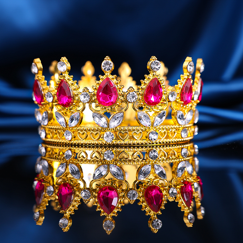 Barroco Cristal Rhinestone Tiaras e Coroas, Prom Diadem Headband, Coroa nupcial, Acessórios para o cabelo do casamento, Jóias, Tiara Presente: YELLOW