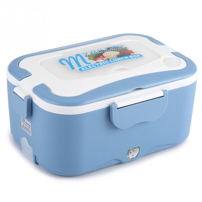 1.5L Portable Electric Lunch Box One-piece Separated Office School Bento Lunchbox Kids Heated Lunch Box Food Container Warmer: Blue / 12V