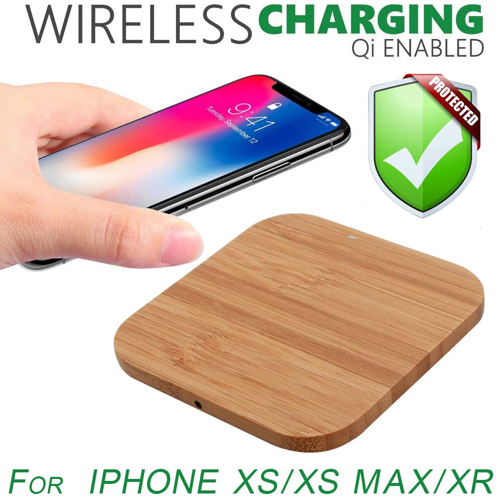 Mosunx Hout Oplader Draadloze Thuis Smart Charger Met Inductie Pad Voor Draadloos Opladen Contactloze Opladen