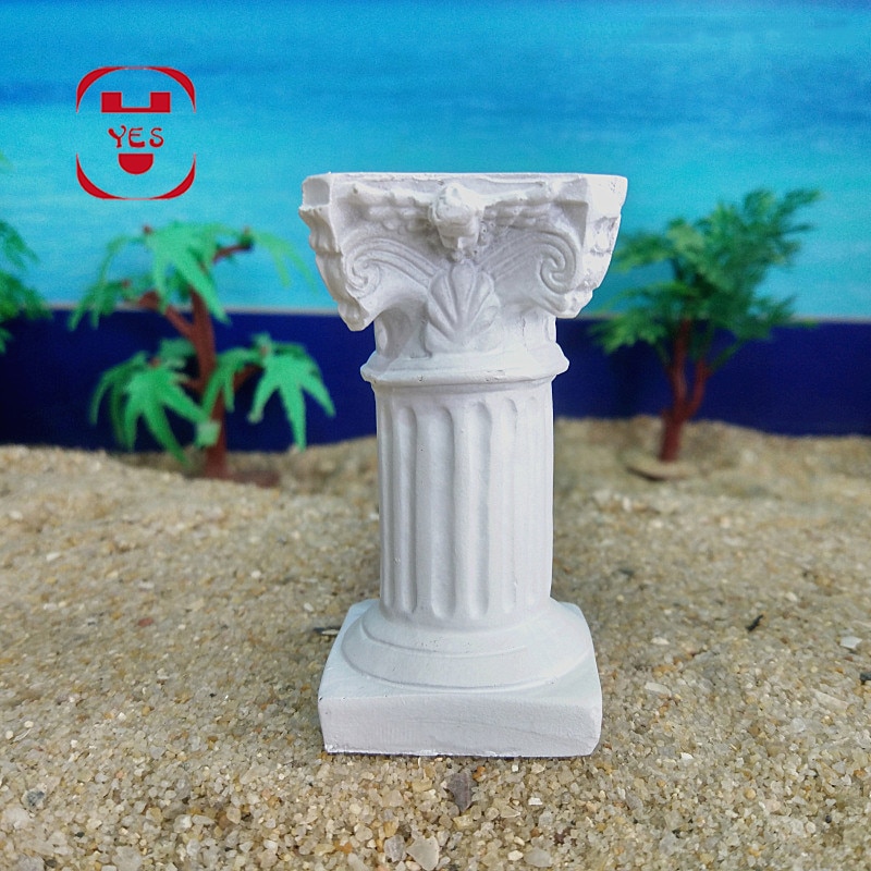 YES Resin Roman Column Pillar Greek Column Model Statue Miniature Sandplay Game Garden Yard Diorama Scenery Layout Accessory