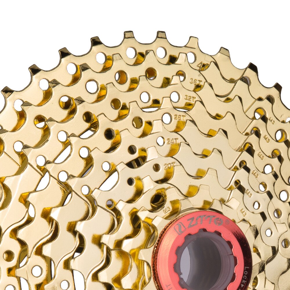 MTB 9 Speed Cassette 11-40T Mountain Bicycle Freewheel Gold MTB Cassette 40T Bicycle 9 Speed Rotary Freewheel Moutain Bike Parts