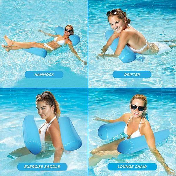 Inflatable Swimming Floating Hammock Recliner Inflatable Floating Swimming Mattress Sea Swimming Ring Pool Party Swimming Bed