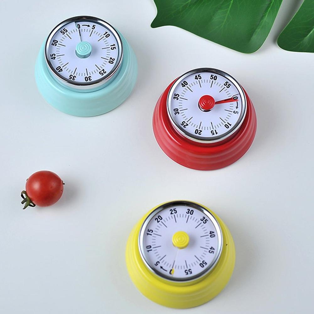 Stainless Steel Mechanical Kitchen Timer Round Shape 60 Minutes Novelty Countdown Kitchen Clock Alarm Time Reminder Kitchen Tool