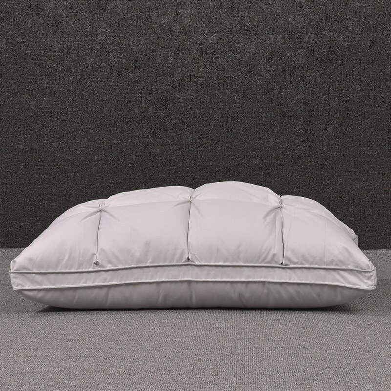 80 Three-layer Down Pillow Bread Type 95% White Goose Down Pillow Adult Single Five-star Hotel Duvet Cover White: grey / 48X74cmSit back and