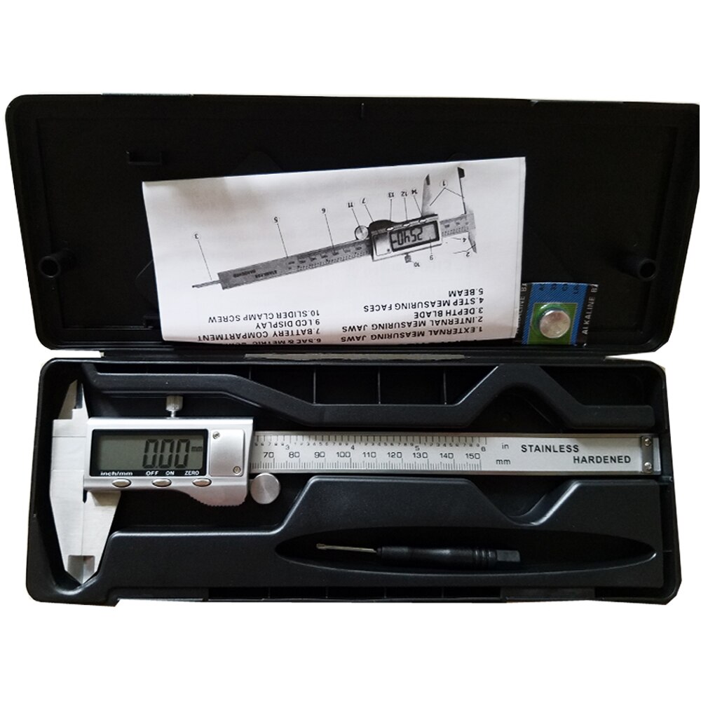 Digital Caliper 0-150mm/6" Stainless Steel Metal Casing Digital CALIPER VERNIER Caliper GAUGE precision Electronic Caliper