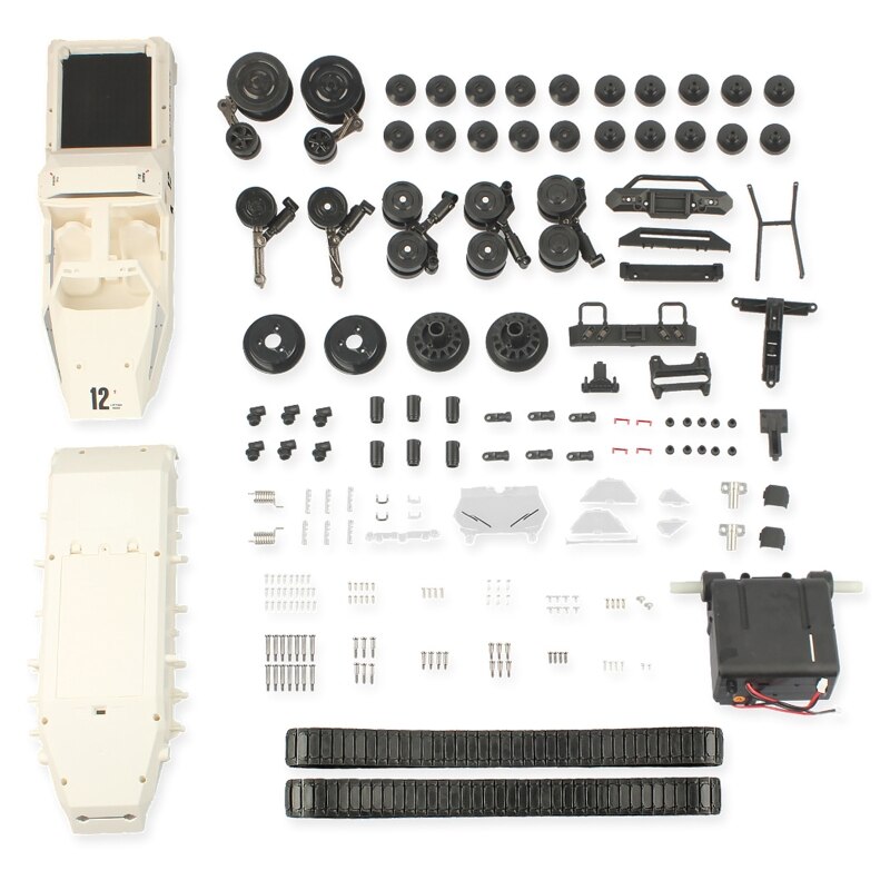 1:12 Scale Tracked Vehicle High Speed Drift Tank DIY Assembly RC Tank Kit Q6PD: White